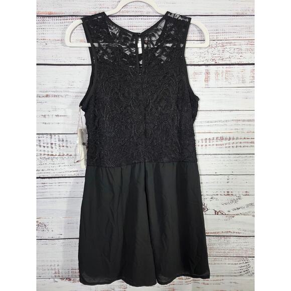 Love Reign Juniors 13 Black Lace Bodice Sleeveless Cocktail Dress NWT - Picture 2 of 5